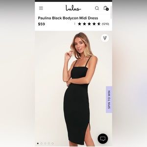 Lulu’s Black Bodycon Midi Dress